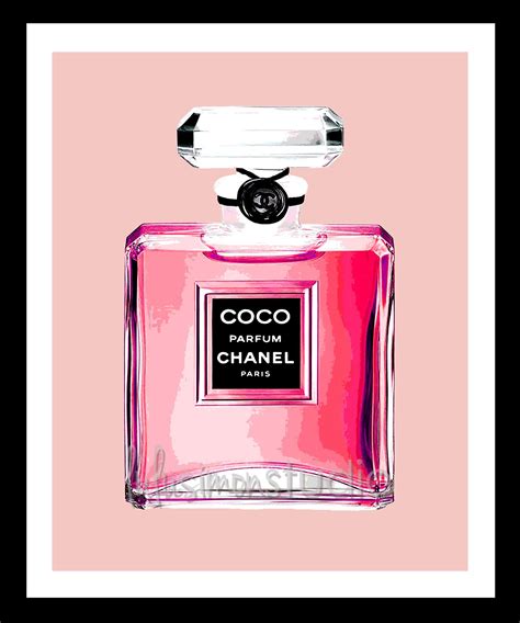 chanel bottle print|Chanel perfume bottle wall art.